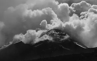 Clouds above mountain