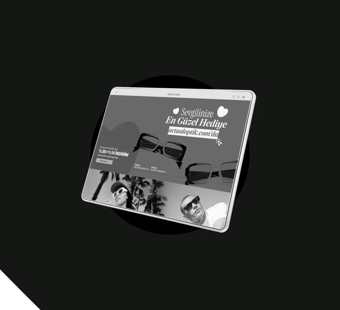 Actual Optik website design by agend